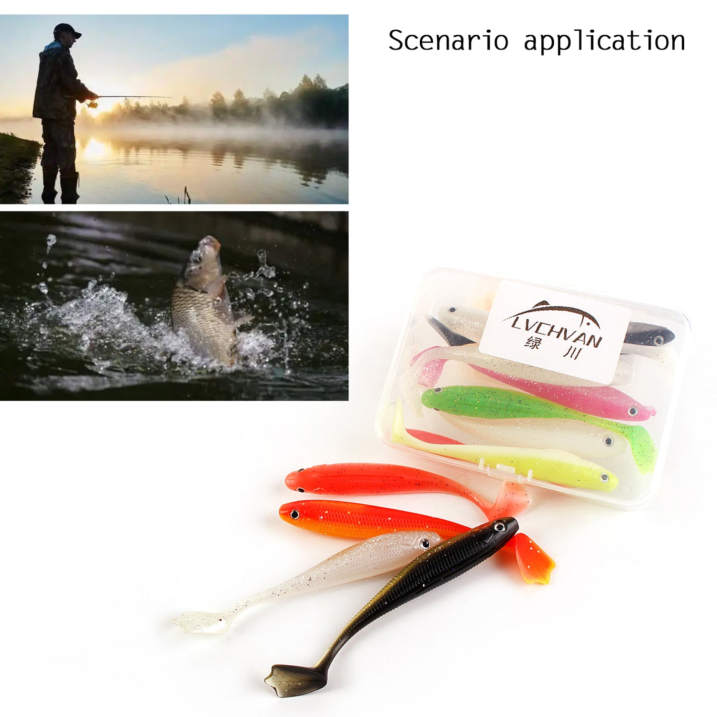 Soft Lures Swimbaits Fishing Bass Plastic Paddle Tail Luya Bait Portable Box Proven Colors for Trout Salmon Redfish Freshwater Saltwater