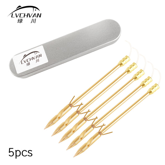 5-Piece Set Fishing Arrowheads, Stainless Steel Bowfishing Darts, Bowfishing Arrowheads for Hunting Professional Slingbow Shooting